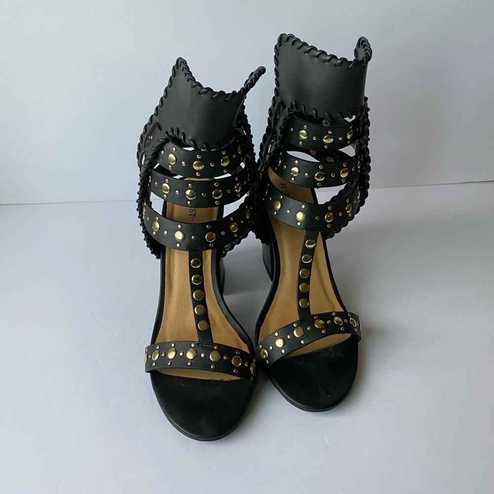 Block heel gladiator sandals